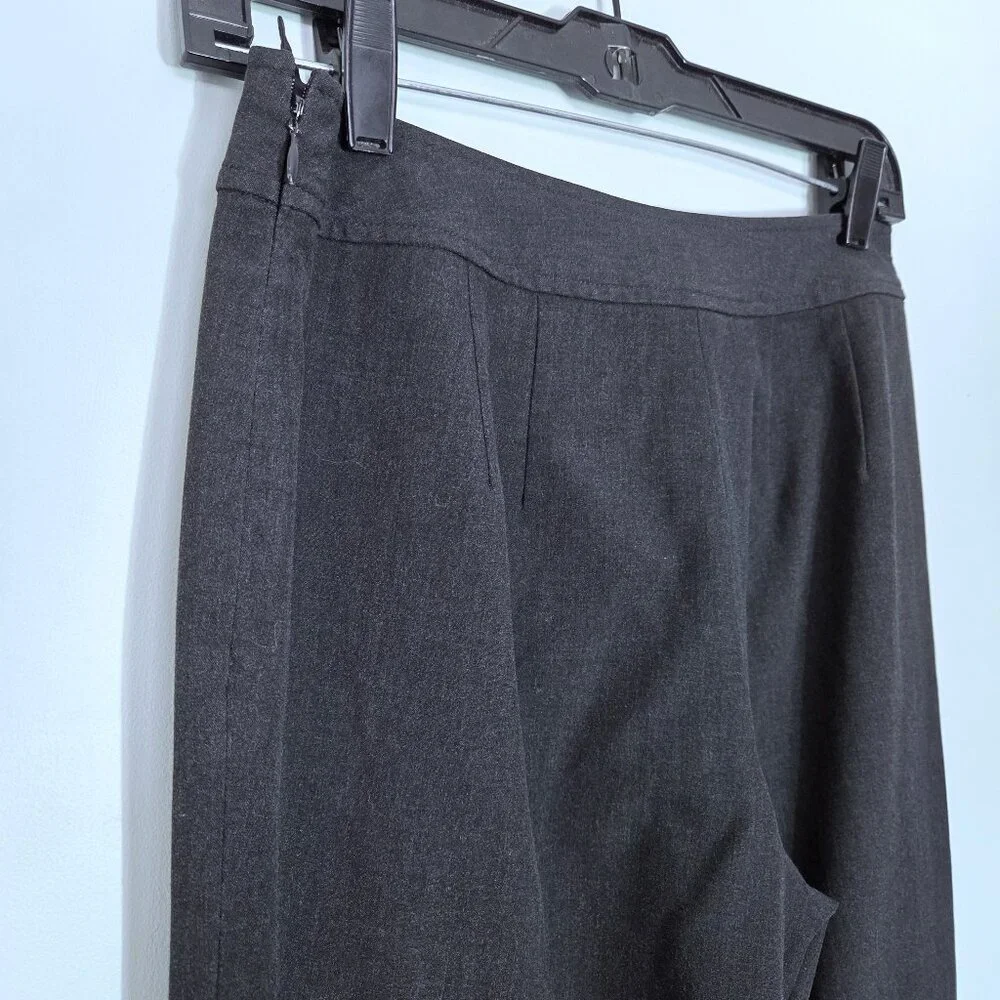Talbots Dark Gray Stretch Flat Front Trousers Dress Pants Size 4